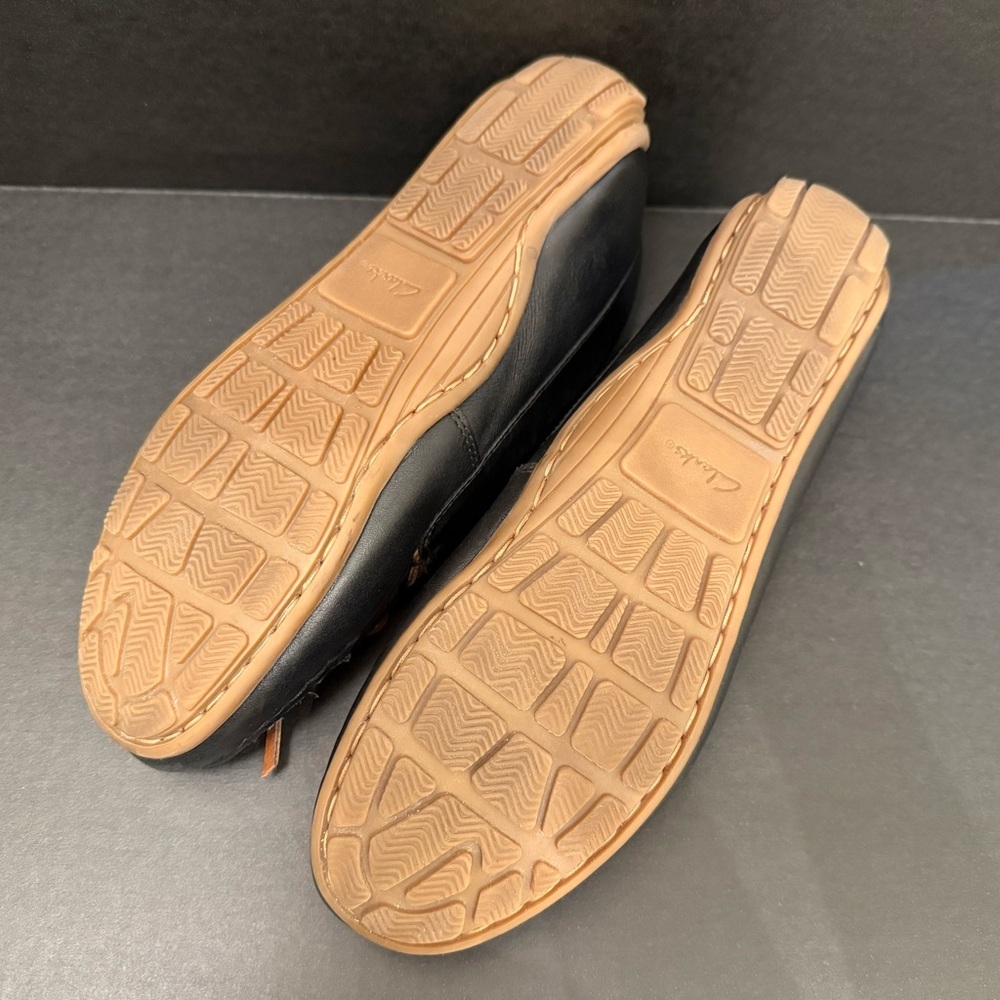 Clarks Black Leather Boat/Driving Shoe - Picture 5 of 7
